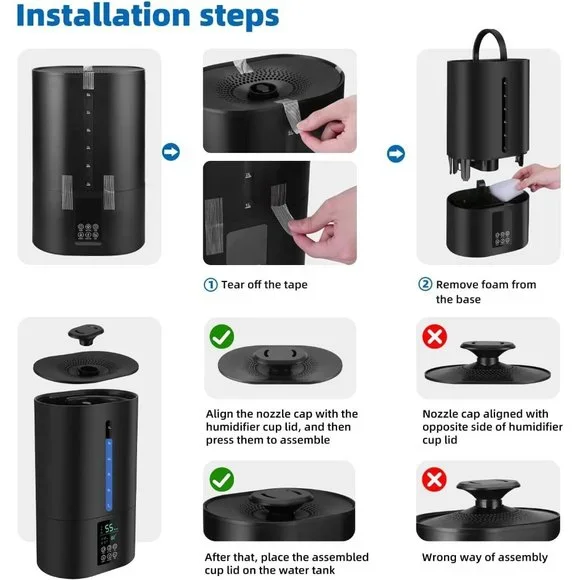 6L Humidifiers for Bedroom Large Room Home, Cool and Warm for Baby - Picture 2 of 9